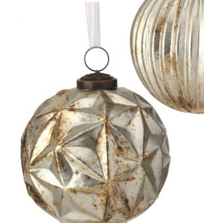 Textured Vintage Glass Ball Ornament