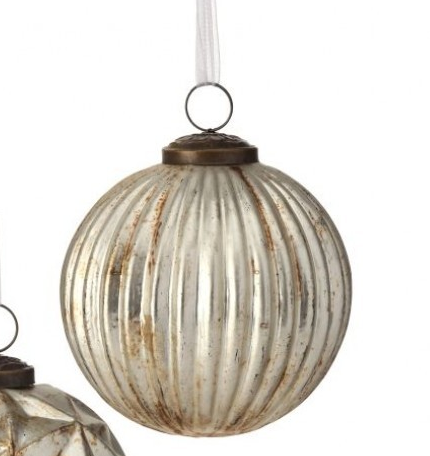 Textured Vintage Glass Ball Ornament