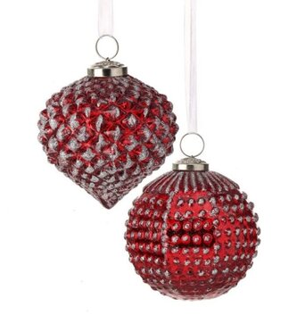 Red Jeweled Ball Ornament (2-Styles)