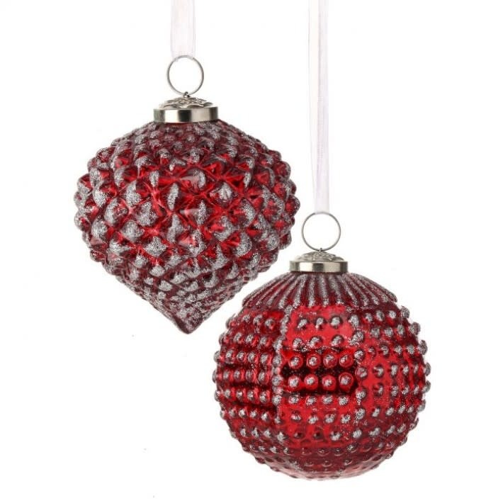 Red Jeweled Ball Ornament