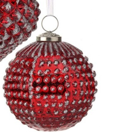 Red Jeweled Ball Ornament