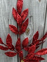 Red Metallic Bay Leaf Spray