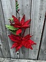 Double Velvet Poinsettia Spray