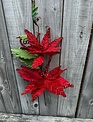 Double Velvet Poinsettia Spray