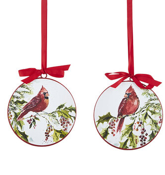 Cardinal Disk Ornament (2-Styles)