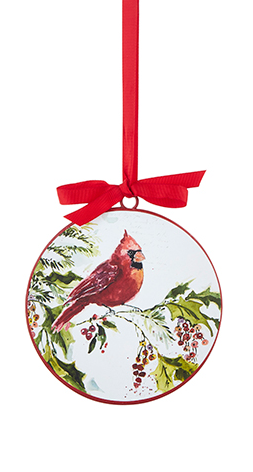 Cardinal Disk Ornament