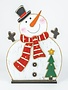 Lighted Wooden Jolly Snowman
