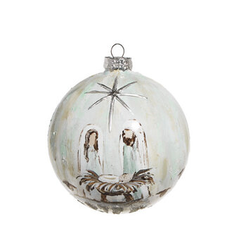 Holy Family Glass Ball Ornament