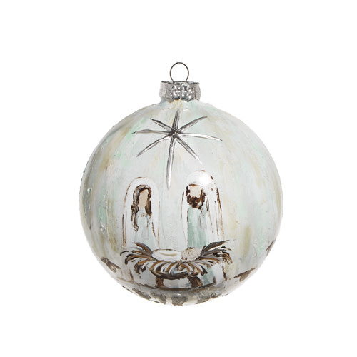 Holy Family Glass Ball Ornament
