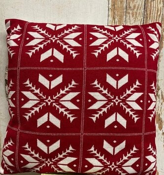 Knitted Nordic Snowflake Pillow