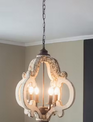 Vintage Whitewashed 4 Bulb Chandelier