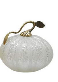 Gold Leaf Frosted Glass Pumpkin