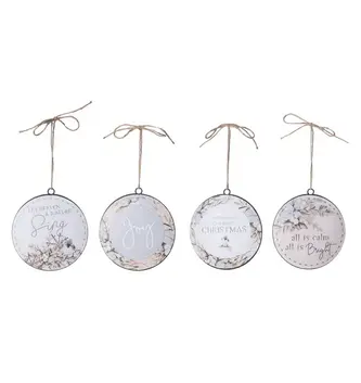 Metal Winter Disk Ornament (4-Styles)