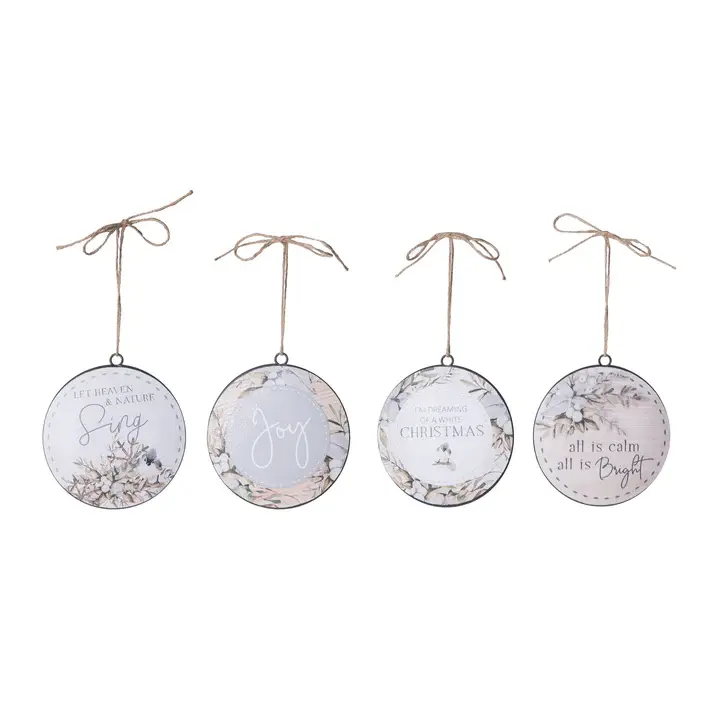 Metal Winter Disk Ornament