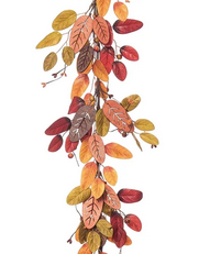 Fall Leaf Garland with Wooden Leaf Accents