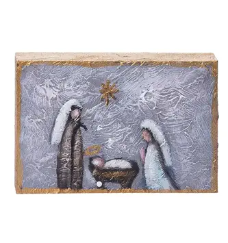 Hand Painted Holy Family Block Sign