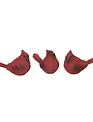 Set of 3 Bright Red Cardinals