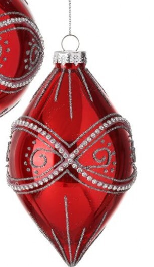 Red Glass Jeweled Ornament