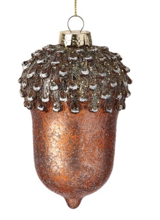 Glass Winter Acorn Ornament