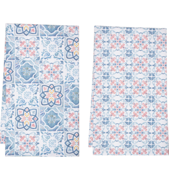 Vintage Tile Pattern Tea Towel (2 Styles)