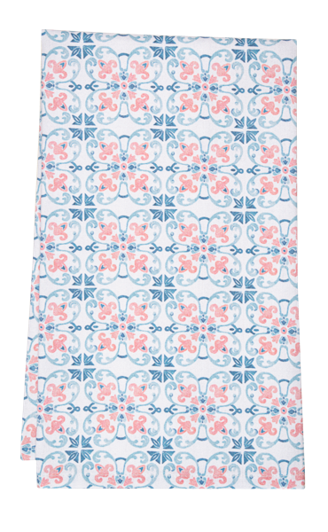 Vintage Tile Pattern Tea Towel