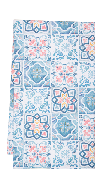 Vintage Tile Pattern Tea Towel