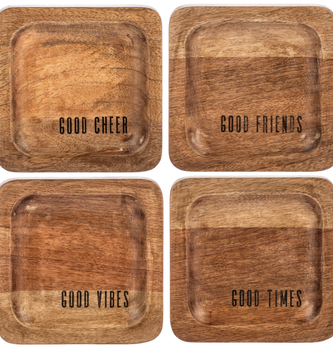 Mini Wooden Etched Trinket Tray (4-Styles)