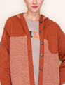 Staccato Rust Button Up Hoodie Jacket By: Staccato