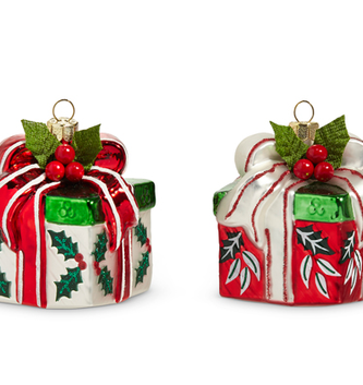 3" Holly Gift Ornament (2-Styles)