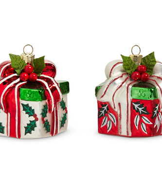 3" Holly Gift Ornament (2-Styles)