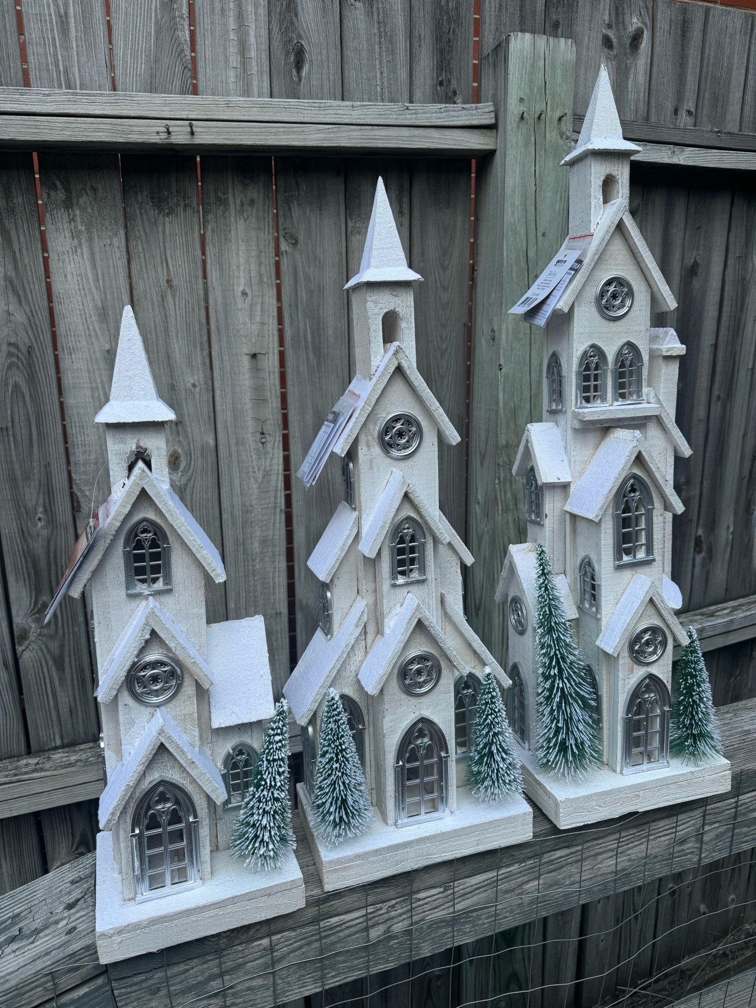 Battery Operated Winter White Church (3-Sizes)