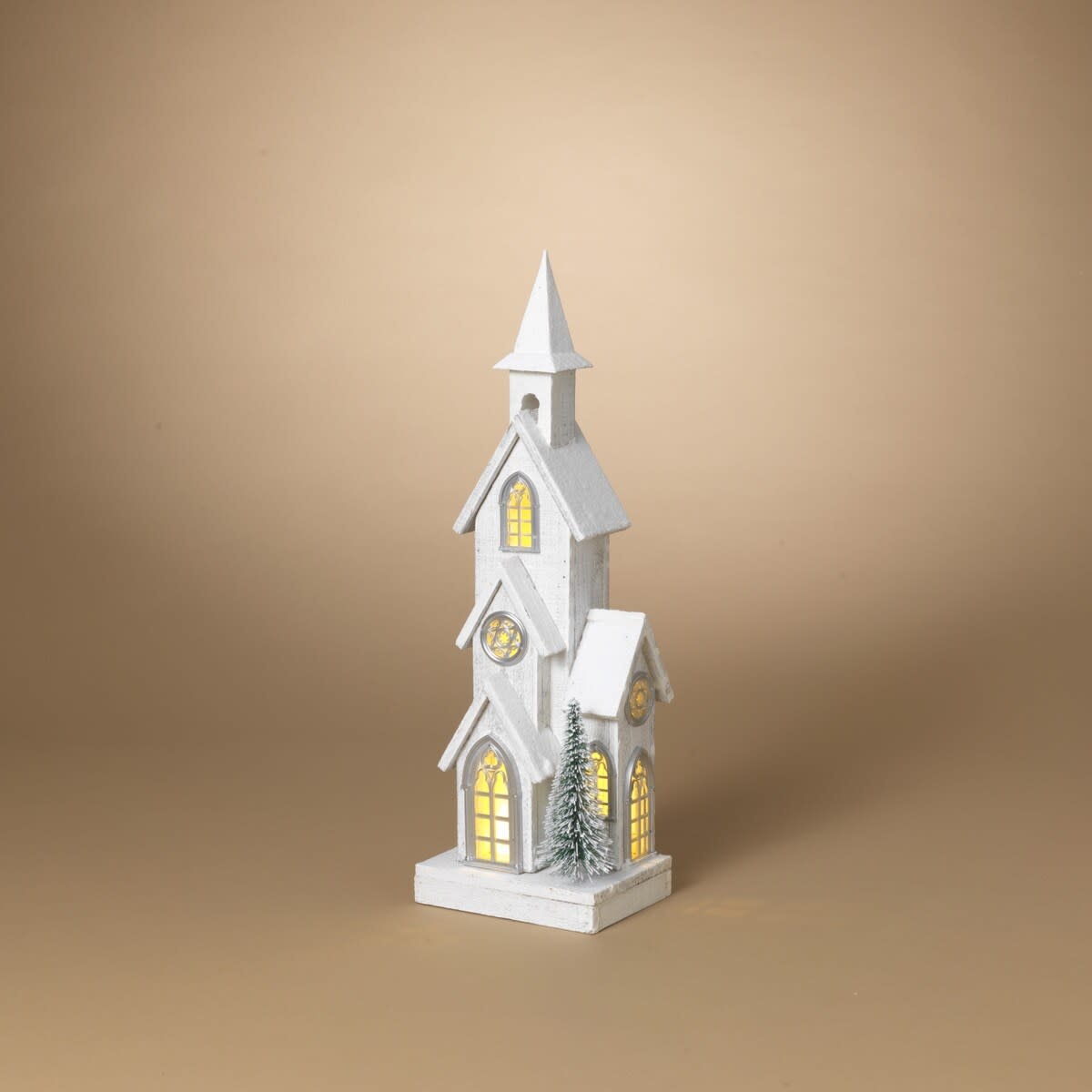 Battery Operated Winter White Church (3-Sizes)