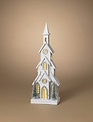 Battery Operated Winter White Church (3-Sizes)