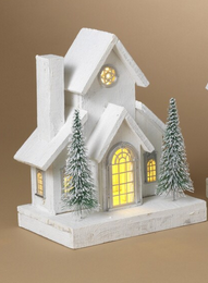 Battery Operated White Cottage Village (3-Styles)