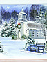 Lighted Winter Church Canvas