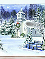 Lighted Winter Church Canvas