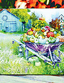 Wheelbarrow Pumpkin Tin Sign