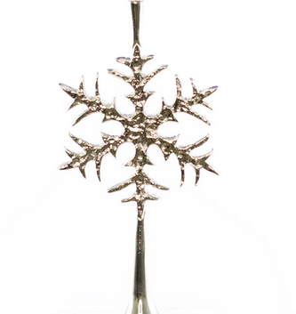 Silver Metal Snowflake Candle Stick (2-Sizes)