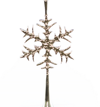 Silver Metal Snowflake Candle Stick (2-Sizes)