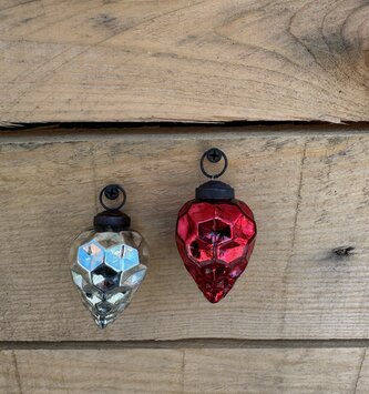 Mini Mercury Glass Textured Ornament (2-Colors)