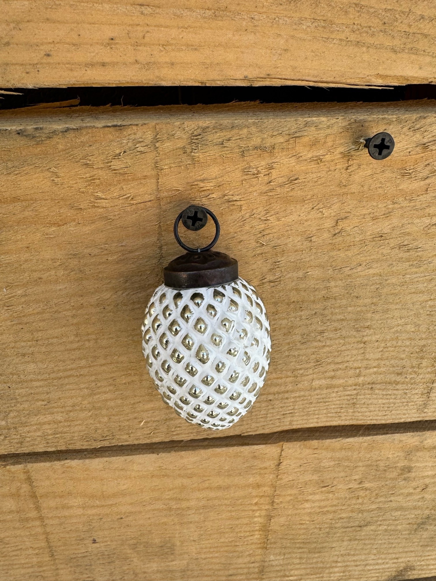 Mini Mercury Glass White Ornament (5-Styles)