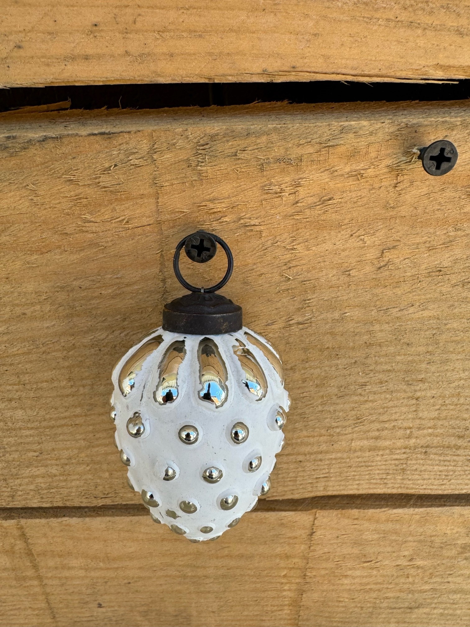 Mini Mercury Glass White Ornament (5-Styles)
