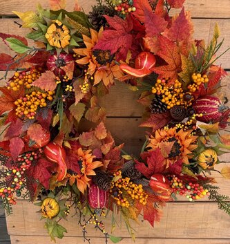 Custom Pumpkin & Gourd Garden Wreath