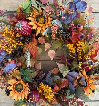 Custom Harvest Bounty Wreath