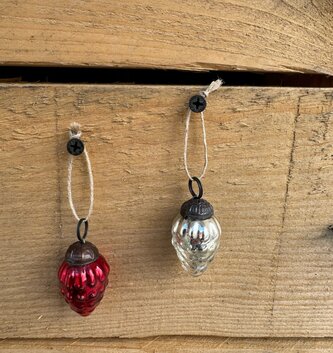 Tiny Mercury Glass Ornament (2-Colors)