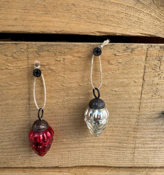 Tiny Mercury Glass Ornament (2-Colors)