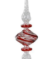 Glass Peppermint Twist Finial Ornament (2-Styles)