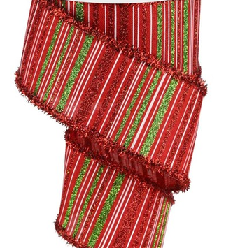 2.5" x 10 YDS Glitz Tinsel Edge Ribbon