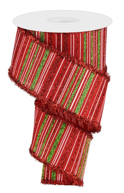 2.5" x 10 YDS Glitz Tinsel Edge Ribbon