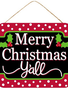 Polka Dot Hanging Merry Christmas Yall Sign